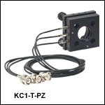 Ø1in Kinematic Mirror Mounts with Piezo Adjusters, ±73 µrad Piezo Adjustment