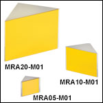 Right-Angle Prism Mirrors, Protected Gold Coating (800 nm - 20 µm)