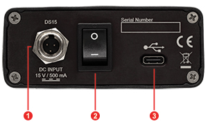 Power Supply and USB Connectors of the TOF1550