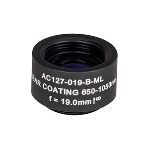 AC127-019-B-ML - f=19 mm, Ø1/2in Achromatic Doublet, SM05-Threaded Mount, ARC: 650-1050 nm 