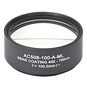 AC508-100-A-ML - f=100 mm, Ø2in Achromatic Doublet, SM2-Threaded Mount, ARC: 400-700 nm