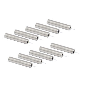 CFM12L02-10 - Fiber Optic Cannula, Ø2.5 mm SS Ferrule, Ø200 µm Core, 0.39 NA, L = 2 mm, 10-Pack