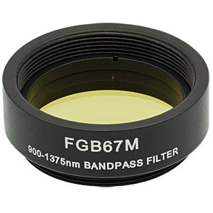 FGB67M - Ø25 mm BG36 Colored Glass Bandpass Filter, SM1-Threaded Mount, 900 - 1375 nm