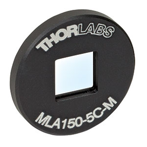MLA150-5C-M - Ø1in Mounted Lens Array, 300 - 1100 nm, Chrome Mask, Pitch = 150 µm, f = 5.6 mm