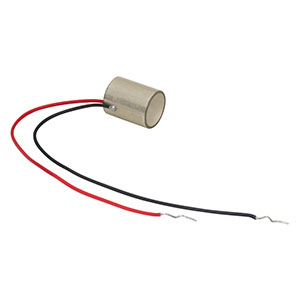 PT49LMW - Piezo Tube Actuator, 500 V, 2.8 µm Axial and 1.8 µm Radial Displacement, Ø8.0 mm, 10.0 mm Long, Pre-Attached Wires