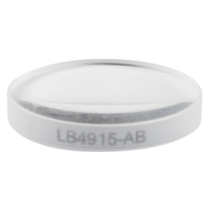 LB4915-AB - f = 50 mm, Ø1/2in UV Fused Silica Bi-Convex Lens, AR Coating: 400 - 1100 nm