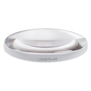 LB4879-AB - f = 35 mm, Ø1in UV Fused Silica Bi-Convex Lens, AR Coating: 400 - 1100 nm