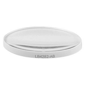 LB4282-AB - f = 200 mm, Ø1in UV Fused Silica Bi-Convex Lens, AR Coating: 400 - 1100 nm