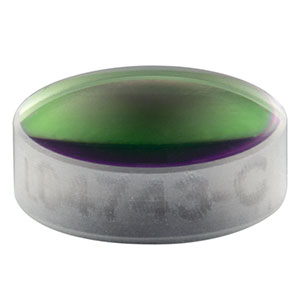 LB4743-C - f = 10 mm, Ø5 mm UV Fused Silica Bi-Convex Lens, AR Coating: 1050 - 1700 nm