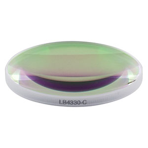 LB4330-C - f = 75 mm, Ø1in UV Fused Silica Bi-Convex Lens, AR Coating: 1050 - 1700 nm