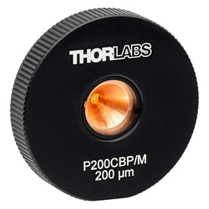 P200CBP/M - Gold-Plated Copper Pinhole in High-Power SM1-Threaded Housing, 200 ± 6 µm Pinhole Diameter, M4 x 0.7 Tap