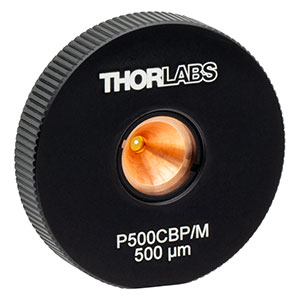 P500CBP/M - Gold-Plated Copper Pinhole in High-Power SM1-Threaded Housing, 500 ± 10 µm Pinhole Diameter, M4 x 0.7 Tap