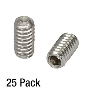 SS25S050 - 1/4in-20 Stainless Steel Setscrew, 1/2in Long, 25 Pack