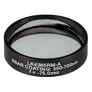 LK4385RM-A - f= -75.0 mm, Ø1in, UVFS Mounted Plano-Concave Round Cyl Lens, ARC: 350 - 700 nm