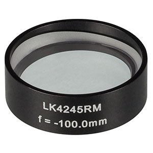 LK4245RM -  f= -100.0 mm, Ø1in, UVFS Mounted Plano-Concave Round Cyl Lens 