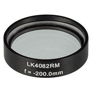 LK4082RM -  f= -200.0 mm, Ø1in, UVFS Mounted Plano-Concave Round Cyl Lens 