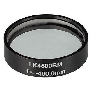 LK4500RM -  f= -400.0 mm, Ø1in, UVFS Mounted Plano-Concave Round Cyl Lens 