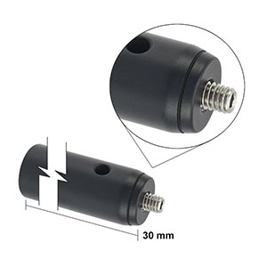 TRA30/M - Ø12.7 mm Aluminum Post, M4 Setscrew, M6 Tap, L = 30 mm