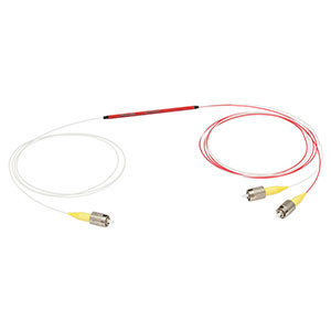 TW930R5F1 - 1x2 Wideband Fiber Optic Coupler, 930 ± 100 nm, 50:50 Split, FC/PC