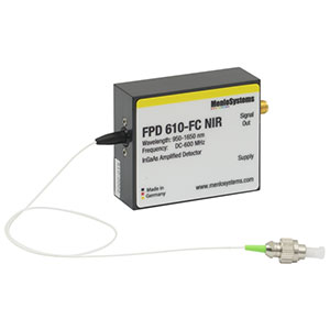 FPD610-FC-NIR - InGaAs Fixed Gain, High Sensitivity PIN Amplified Detector, 950 - 1650 nm, DC - 600 MHz