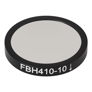 FBH410-10 - Hard-Coated Bandpass Filter, Ø25 mm, CWL = 410 nm, FWHM = 10 nm