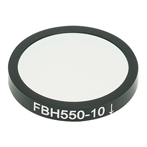 FBH550-10 - Hard-Coated Bandpass Filter, Ø25 mm, CWL = 550 nm, FWHM = 10 nm