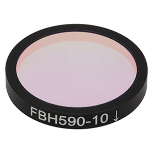FBH590-10 - Hard-Coated Bandpass Filter, Ø25 mm, CWL = 590 nm, FWHM = 10 nm