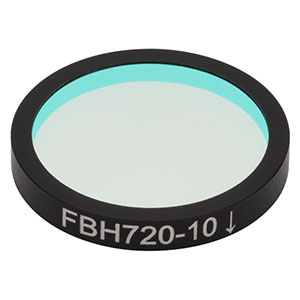 FBH720-10 - Hard-Coated Bandpass Filter, Ø25 mm, CWL = 720 nm, FWHM = 10 nm