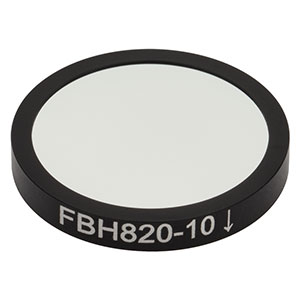 FBH820-10 - Hard-Coated Bandpass Filter, Ø25 mm, CWL = 820 nm, FWHM = 10 nm