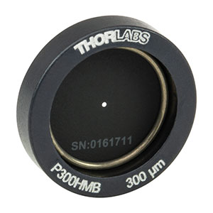 P300HMB - Ø1/2in Mounted Pinhole, 300 ± 8 µm Pinhole Diameter, Molybdenum