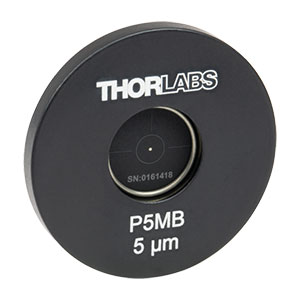 P5MB - Ø1in Mounted Pinhole, 5 ± 1 µm Pinhole Diameter, Molybdenum