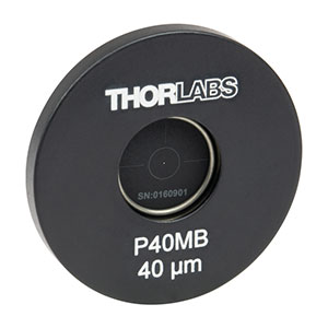 P40MB - Ø1in Mounted Pinhole, 40 ± 3 µm Pinhole Diameter, Molybdenum