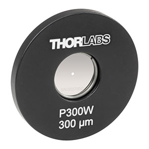 P300W - Ø1in Mounted Pinhole, 300 ± 8 µm Pinhole Diameter, Tungsten