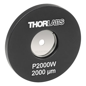 P2000W - Ø1in Mounted Pinhole, 2000 ± 10 µm Pinhole Diameter, Tungsten