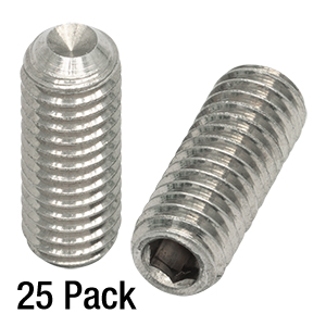 SS6MS16 - M6 x 1.0 Stainless Steel Setscrew, 16 mm Long, 25 Pack