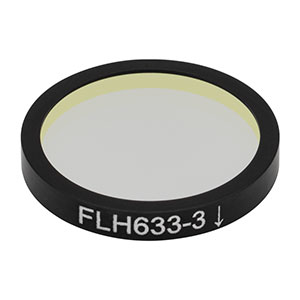 FLH633-3 - Hard-Coated Bandpass Filter, Ø25 mm, CWL = 632.8 nm, FWHM = 3 nm