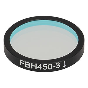 FBH450-3 - Hard-Coated Bandpass Filter, Ø25 mm, CWL = 450 nm, FWHM = 3 nm