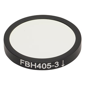 FBH405-3 - Hard-Coated Bandpass Filter, Ø25 mm, CWL = 405 nm, FWHM = 3 nm