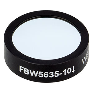 FBW5635-10 - Wedged Hard-Coated Bandpass Filter, Ø12.5 mm, CWL = 635 nm, FWHM = 10 nm