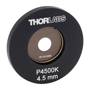 P4500K - Ø1in Mounted Large Pinhole, 4500 ± 50 μm Pinhole Diameter, Stainless Steel