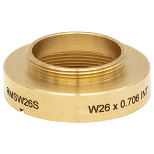 RMSW26S - Brass Microscope Adapter with External RMS Threads and Internal W26 x 0.706 Threads