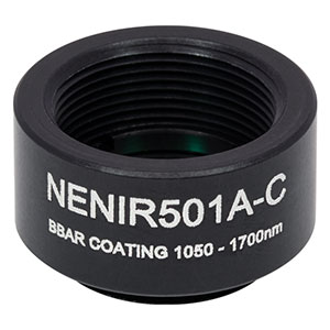 NENIR501A-C - Ø12.7 mm AR-Coated Absorptive Neutral Density Filter, SM05-Threaded Mount, 1050 - 1700 nm, OD: 0.1