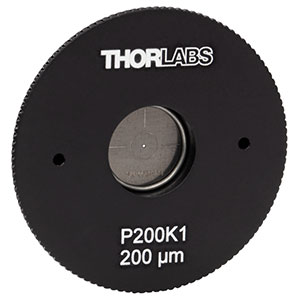 P200K1 - SM1-Threaded, Ø1.20in (30.5 mm) Mounted Pinhole, 200 ± 6 μm Pinhole Diameter, Stainless Steel