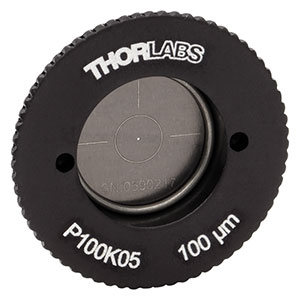 P100K05 - SM05-Threaded, Ø0.70in (17.8 mm) Mounted Pinhole, 100 ± 4 μm Pinhole Diameter, Stainless Steel