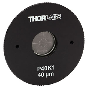 P40K1 - SM1-Threaded, Ø1.20in (30.5 mm) Mounted Pinhole, 40 ± 3 μm Pinhole Diameter, Stainless Steel