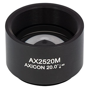 AX2520M - 20.0°, Uncoated UVFS, Ø1in (Ø25.4 mm) Axicon, SM1-Threaded Mount