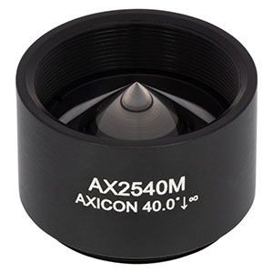 AX2540M - 40.0°, Uncoated UVFS, Ø1in (Ø25.4 mm) Axicon, SM1-Threaded Mount