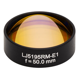 LJ5195RM-E1 - Ø1in Mounted Plano-Convex CaF₂ Cylindrical Lens, f = 50.0 mm, ARC: 2 - 5 μm 