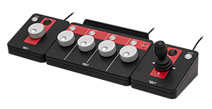 A microscopy console constructed using the MCMK1, MCMK4, and MCMJ1 joysticks.