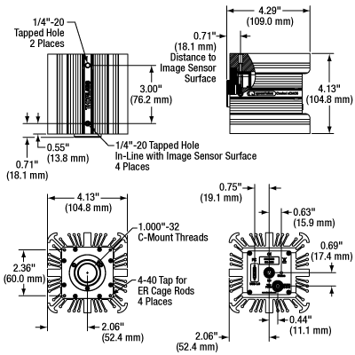 Cooled Quantalux Camera Mechanical Drawing